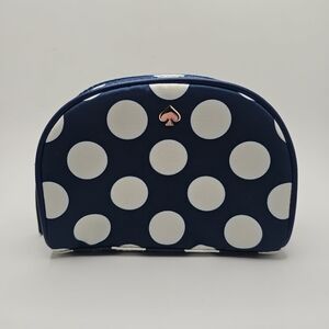 Retired Kate Spade Jae Seaside Dot Small Dome Purse Cosmetic Bag Blue & White